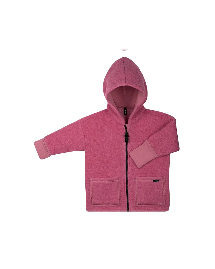 PURE PURE by Bauer Kinder Jacke mit Kapuze Bio-Schurwolle Walk dusty pink Gr.98/104