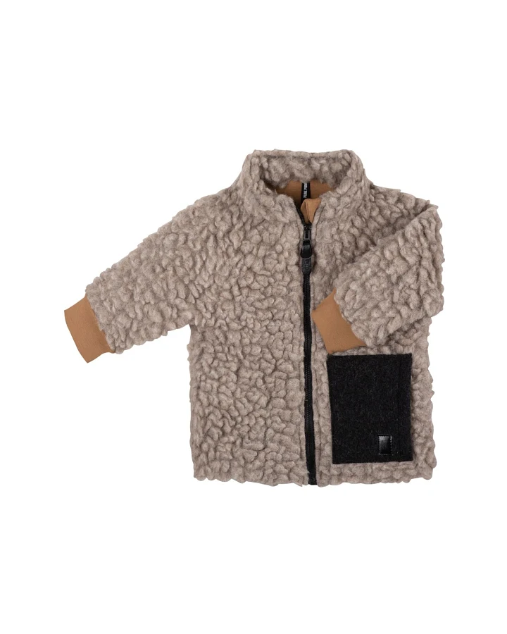 PURE PURE by Bauer Kinder Jacke Bio-Schurwolle Plüsch kaschmir Gr.86/92