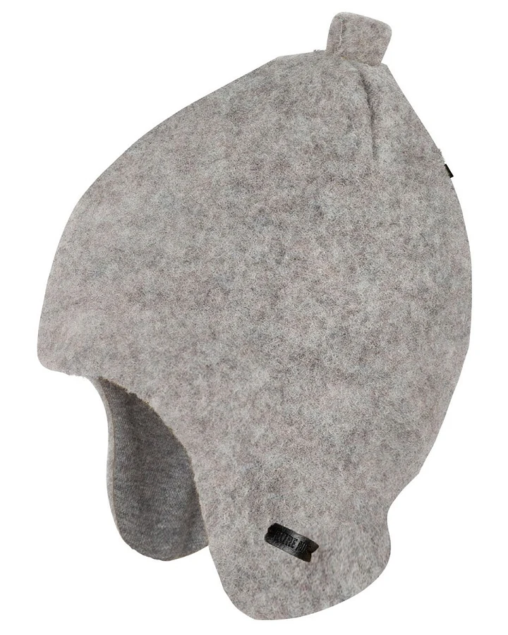 PURE PURE by Bauer Baby und Kindermütze mit Zipfel Bio-Merinowolle Fleece moonrock Gr.49