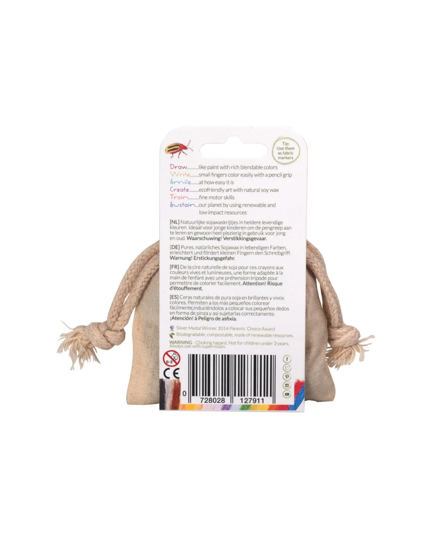 Ergonomische Wachsmalstifte Mini-Set 8 Farben – Ansicht 2
