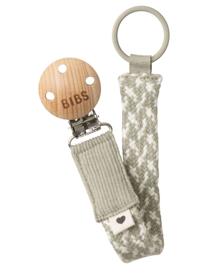 BIBS Schnullerkette Bio-Baumwolle Pacifier Braid Sand Ivory Maße 22 x 2 cm