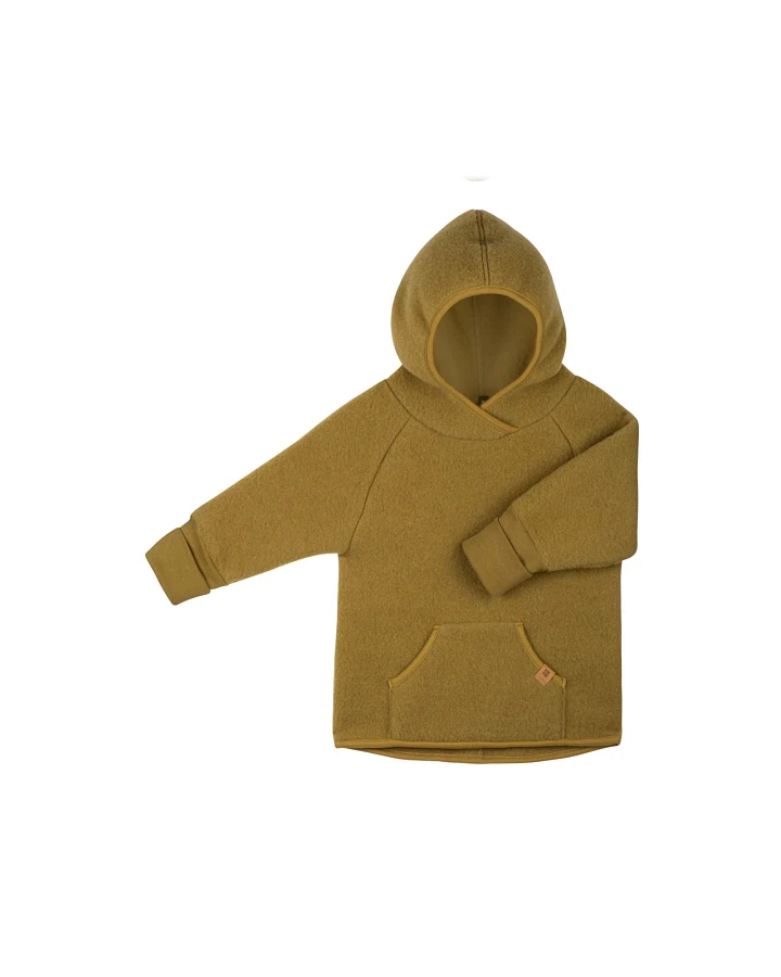 PURE PURE by Bauer Kinder Pullover mit Kapuze Hoodie Bio-Merinowolle Fleece schilf Gr.86/92