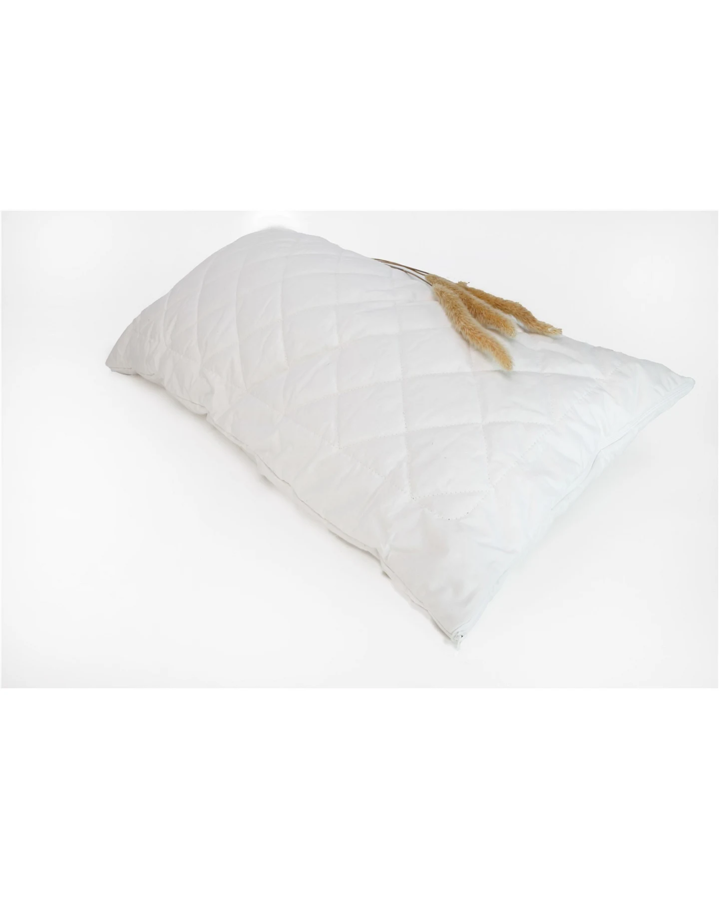 Kopfkissen Baumwolle und Leinen, Füllung Merinowolle Kügelchen Maße 40 x 80 cm, 450 g – Ansicht 2