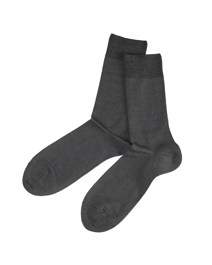 Damen und Herren Socken Bio-Schurwolle Feinstrick anthrazit Gr.37-38