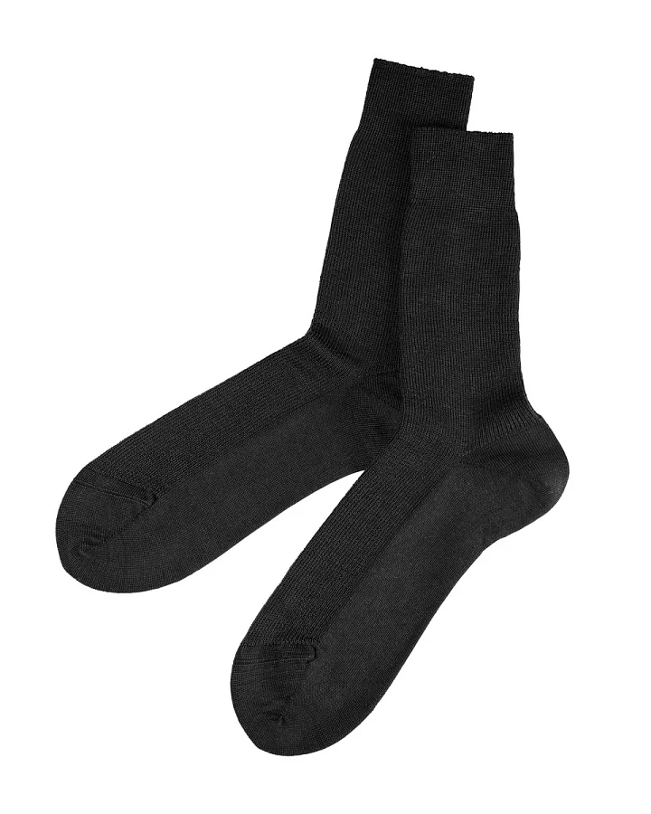Damen und Herren Socken Bio-Schurwolle Feinstrick schwarz Gr.37-38