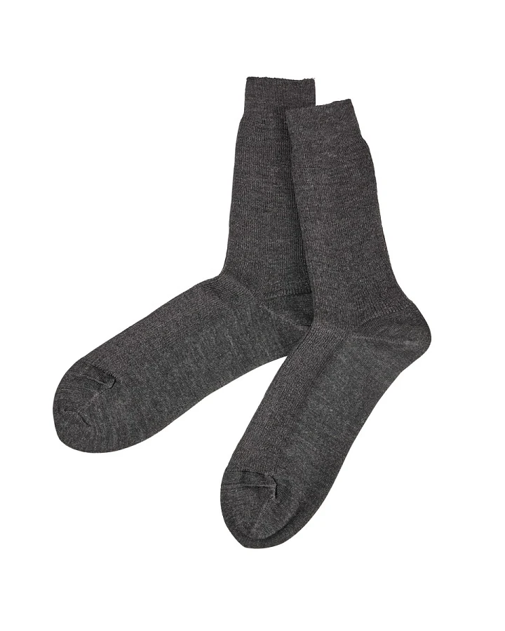 Damen und Herren Socken Bio-Baumwolle Bio-Schurwolle Feinripp anthrazit Gr.37-38