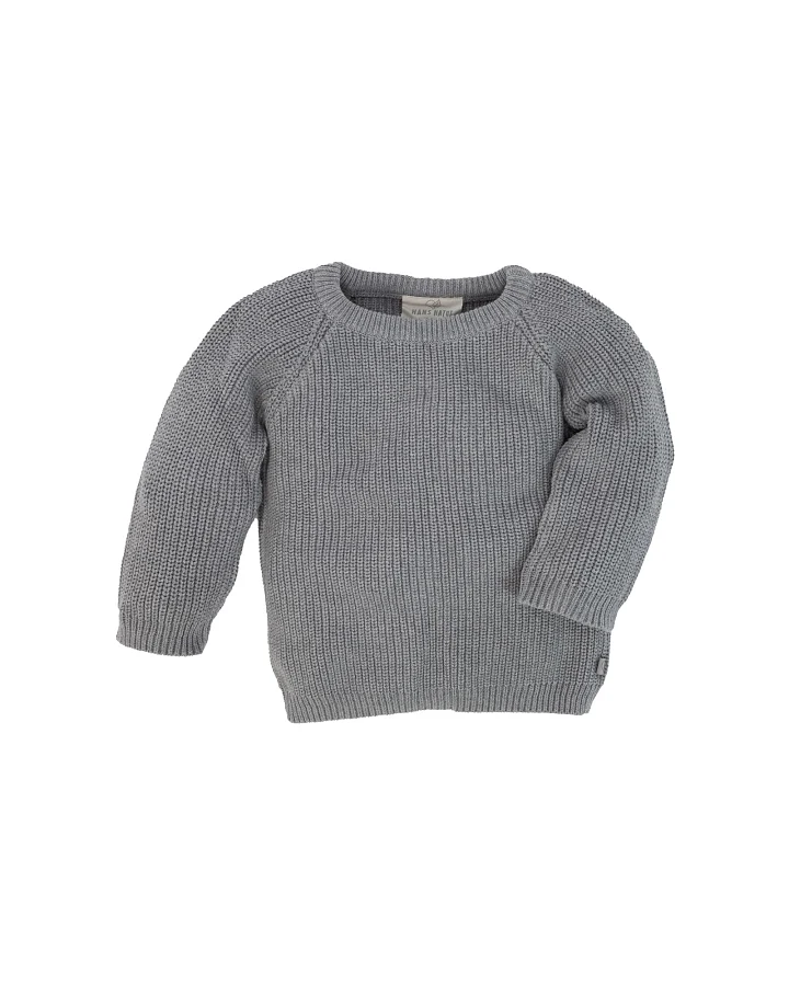 Baby und Kinder Pullover Grobstrick Bio-Baumwolle graphit Gr. 74/80