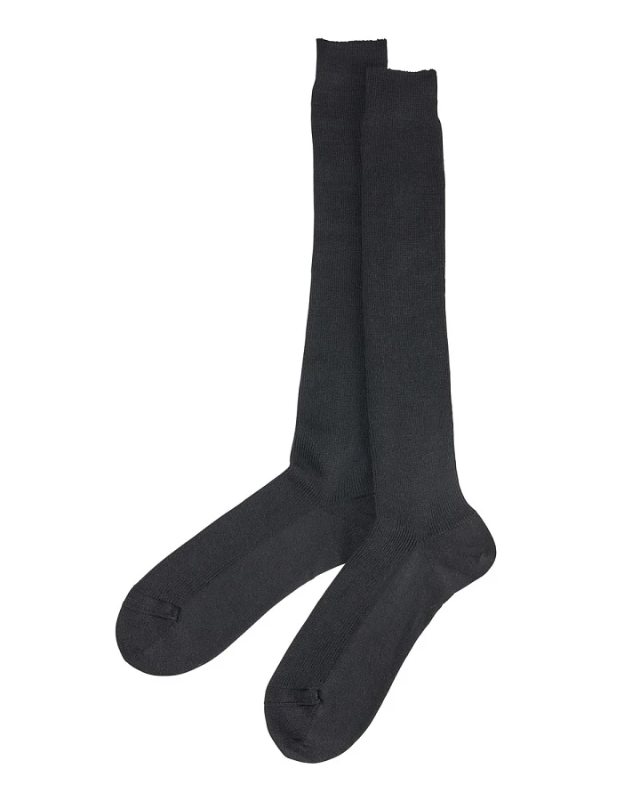 Damen und Herren Kniestrümpfe Bio-Baumwolle Bio-Schurwolle Feinstrick schwarz Gr.39-40
