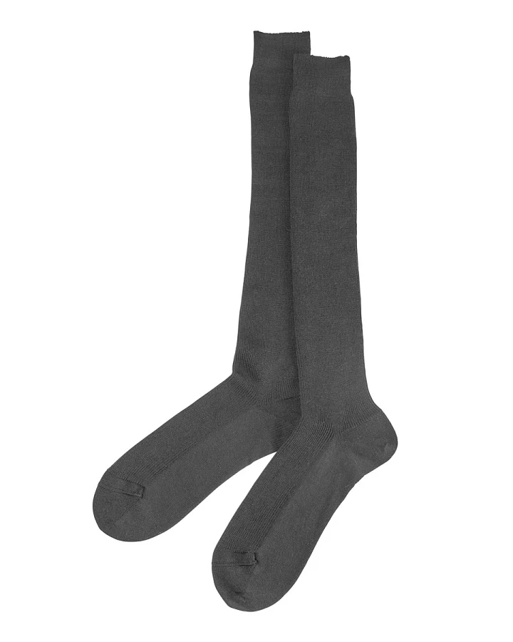 Damen und Herren Kniestrümpfe Bio-Baumwolle Bio-Schurwolle Feinstrick anthrazit Gr.39-40