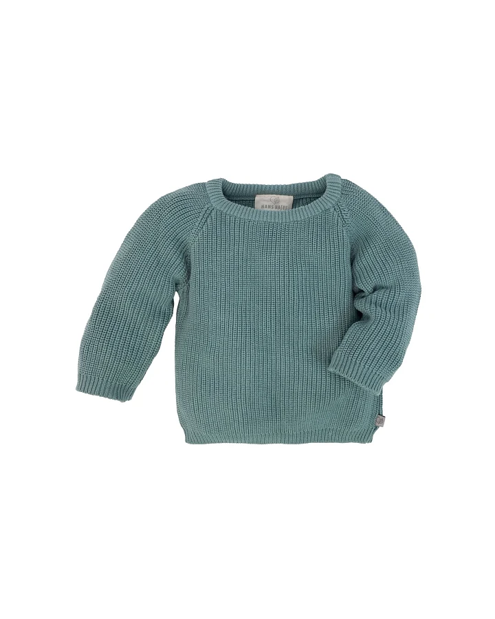 Baby und Kinder Pullover Grobstrick Bio-Baumwolle gletscher Gr. 74/80