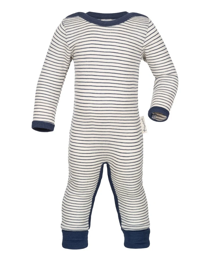 Engel Natur Baby Schlafanzug Wolle Seide marine-natur Gr.62/68