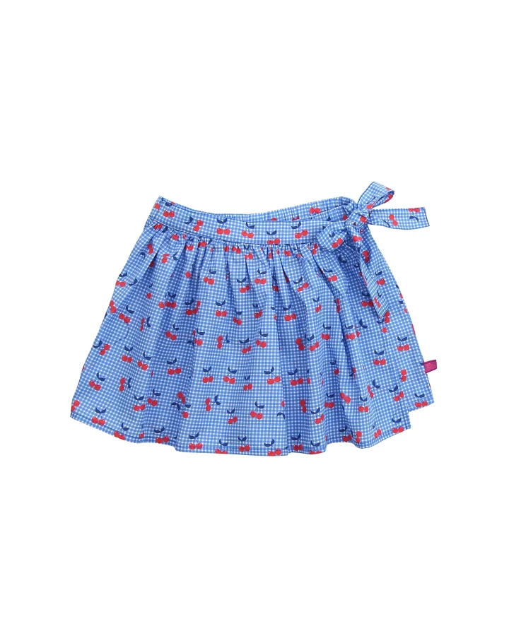 Voile Skort Kirschendruck sky blue-tomato Gr. 98/104