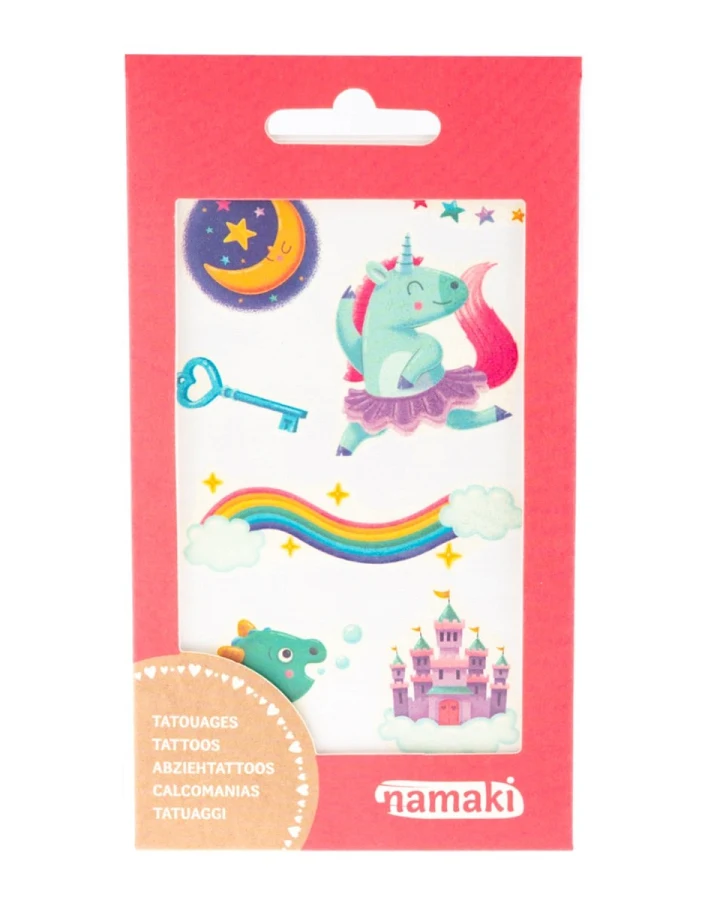 Bio Kindertattoos Magische Welten, 2 Blatt pro Set Maße 8,50 x 15 cm