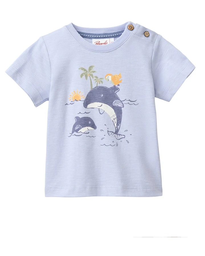 People Wear Organic Kurzarm-Shirt hellblau Gr. 62/68