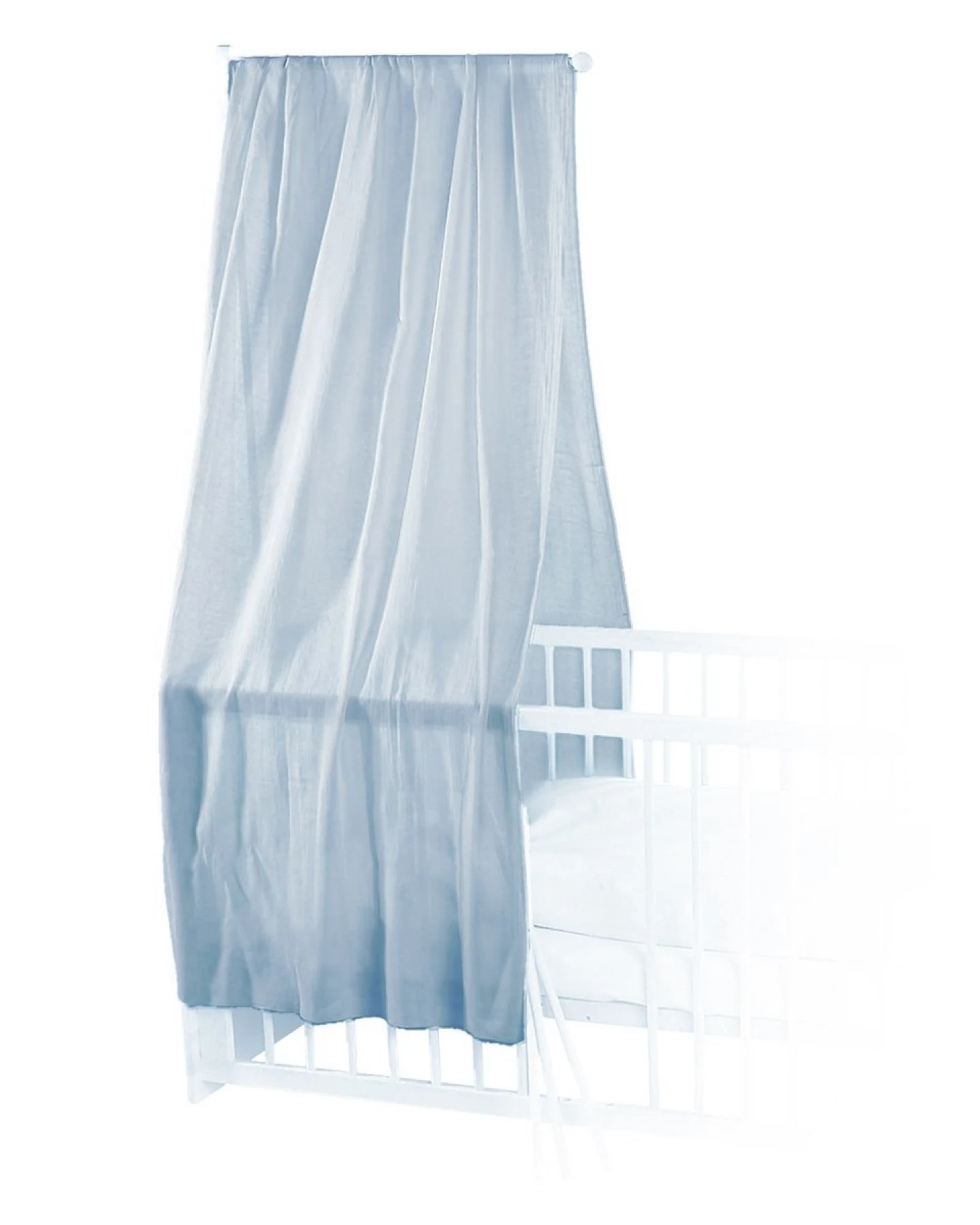 Betthimmel Baldachin Bio-Baumwolle hellblau 115 x 300 cm – Ansicht 2