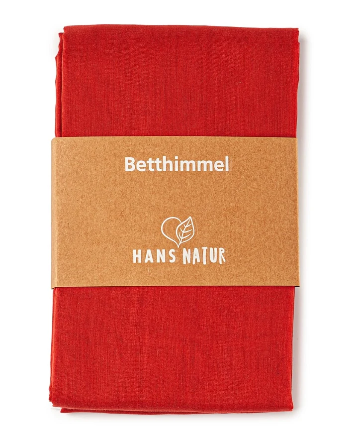 Betthimmel Baldachin Bio-Baumwolle ziegelrot 115 x 300 cm