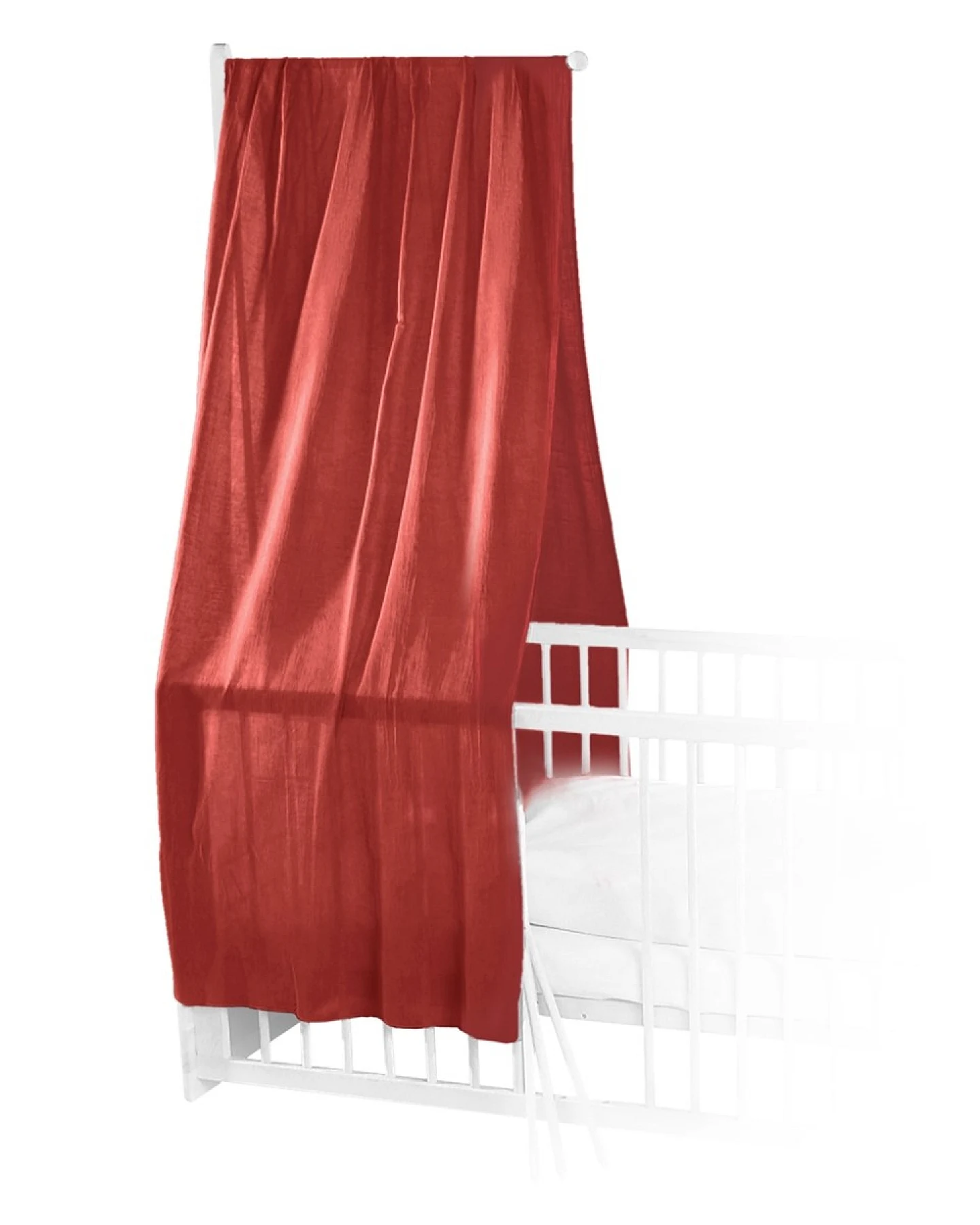 Betthimmel Baldachin Bio-Baumwolle ziegelrot 115 x 300 cm – Ansicht 2