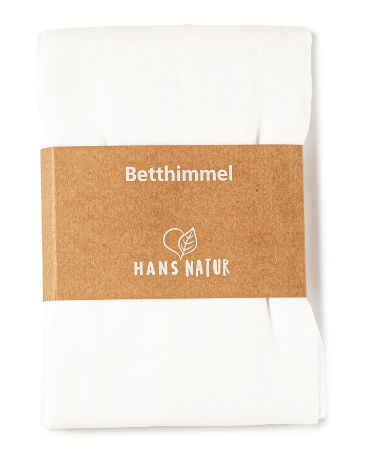Betthimmel Baldachin Bio-Baumwolle weiß 115 x 300 cm