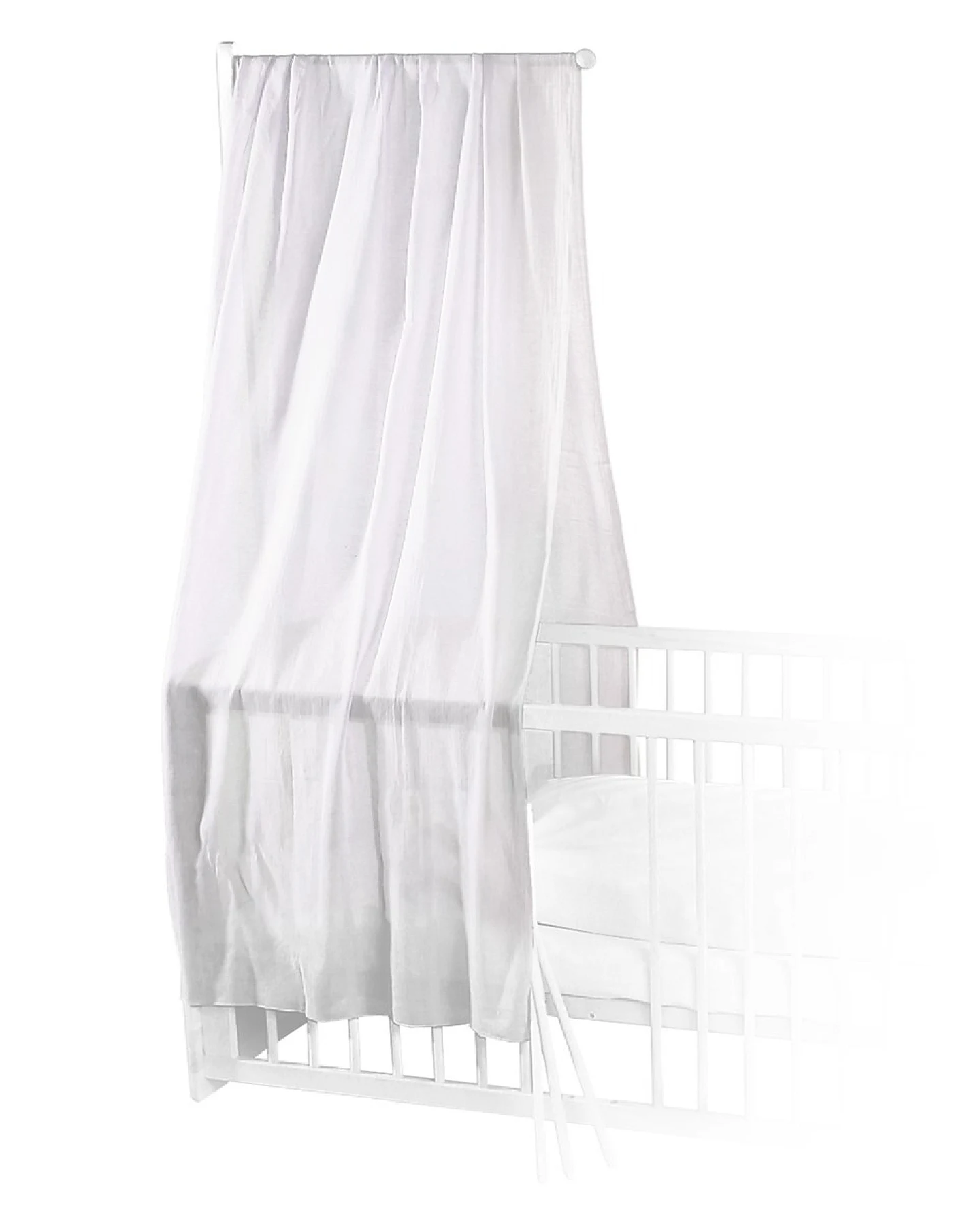 Betthimmel Baldachin Bio-Baumwolle weiß 115 x 300 cm – Ansicht 2