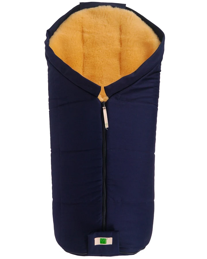 Kaiser Naturfellprodukte Fußsack Kinderwagen Lammfell "IGLU" medizinisch gegerbt marine Länge 98 cm, Breite 45 cm (6-36 Monate)