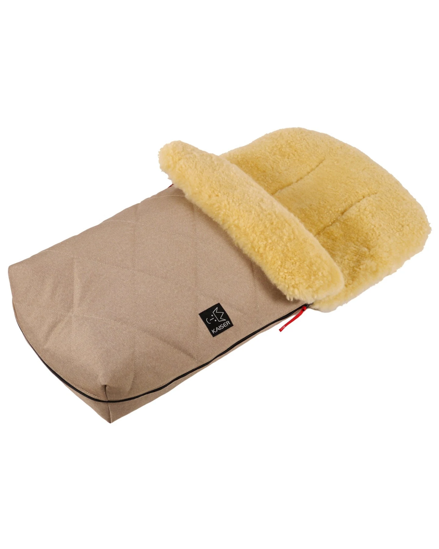 Kaiser Naturfellprodukte Fußsack Kinderwagen Lammfell "NATURA" medizinisch gegerbt sand-grau Länge 90 cm, Breite 45 cm (6-36 Monate) – Ansicht 2