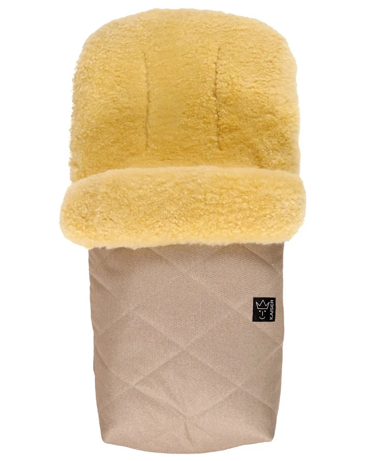 Kaiser Naturfellprodukte Fußsack Kinderwagen Lammfell "NATURA" medizinisch gegerbt sand-grau Länge 90 cm, Breite 45 cm (6-36 Monate)