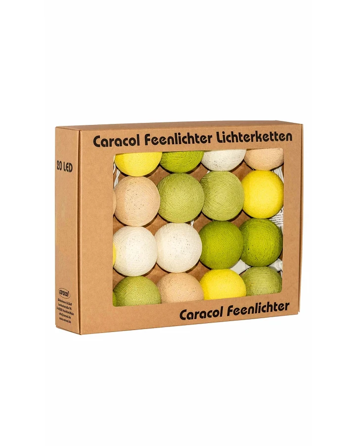 Kugel-Lichterkette 20 handgefertigte Kugeln, lemongreen