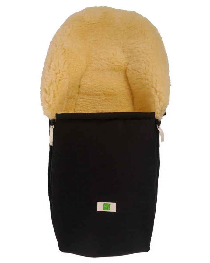 Kaiser Naturfellprodukte Fußsack Babyschale Lammfel "EMMA", medizinisch gegerbt, schwarz Länge 80 cm, Breite 40 cm, (0-12 Monate)