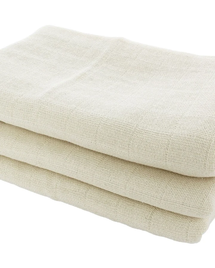 Mullwindeln Bio-Baumwolle 3er-Set, 80 x 80 cm natur