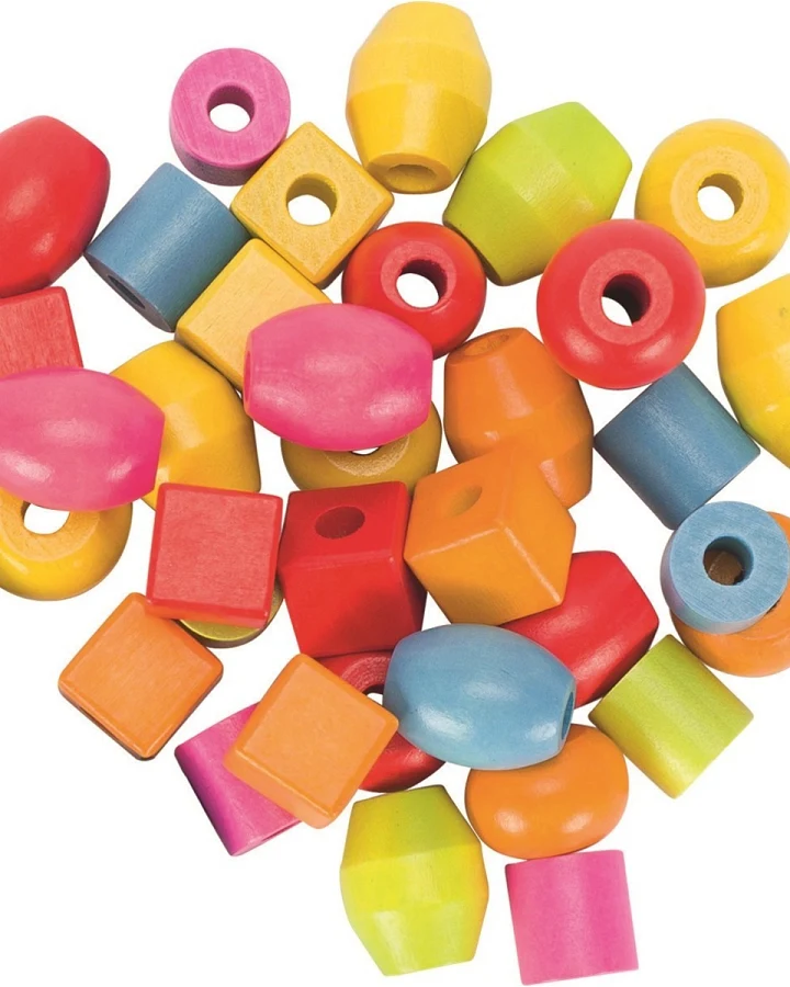 goki Kinder Holzperlen Set 51-teilig 10-20 mm