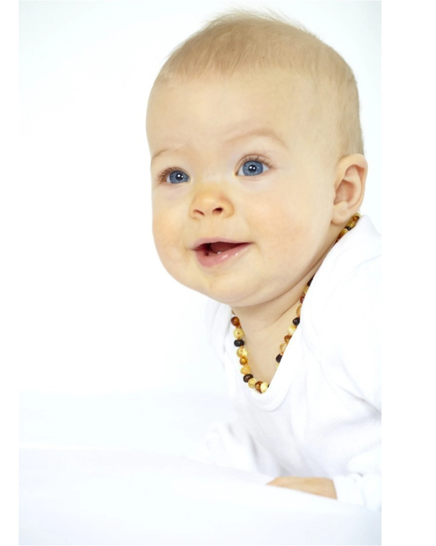Bernsteinkette Baby "Lina und Finn" honig matt ca. 32 cm mit Schraubverschluss – Ansicht 2
