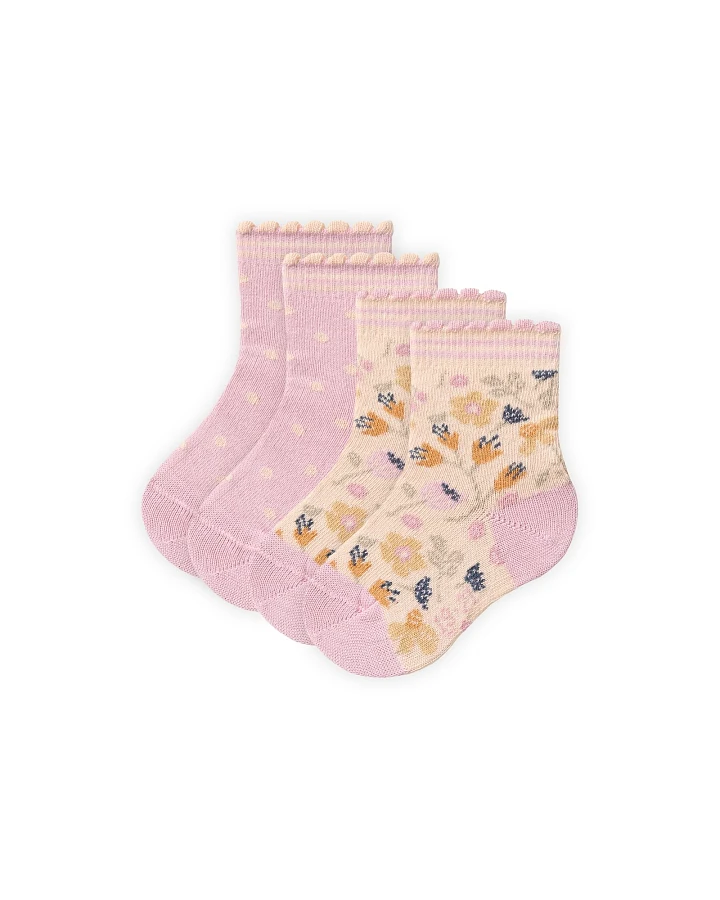 People Wear Organic 2er-Pack Socken malve mix Gr. 19-21