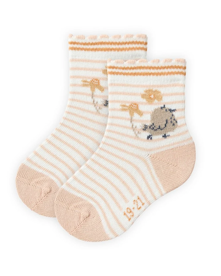 People Wear Organic Socken blush geringelt Gr. 22-24