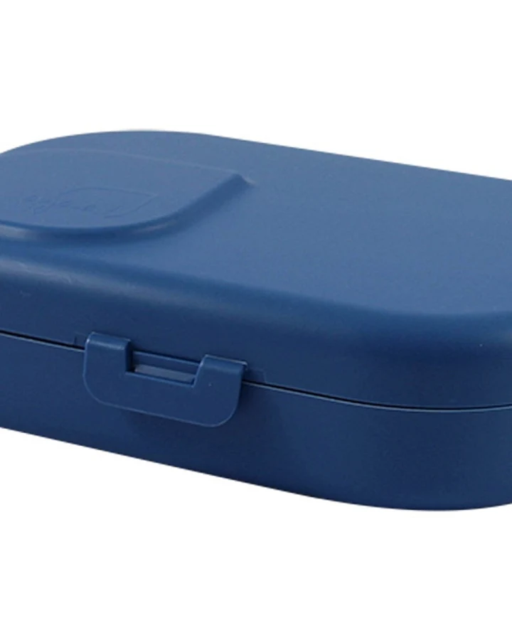 Brotbox aus nachwachsenden Rohstoffen mit Trennsteg, blau