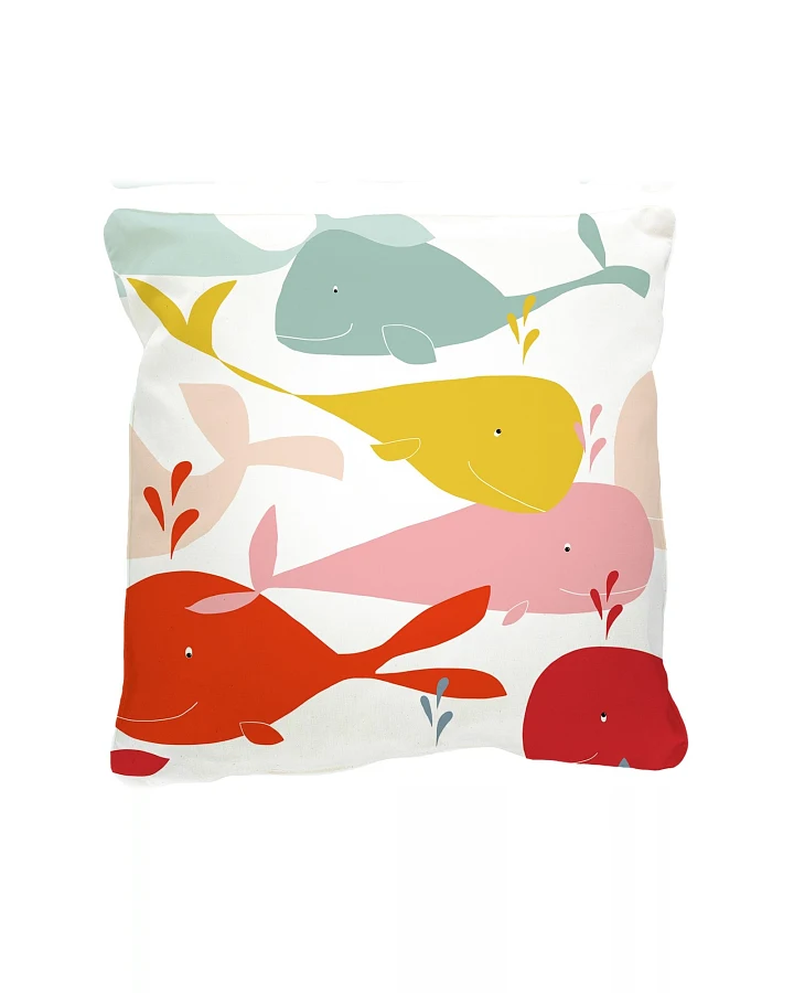 Kissenbezug 40x40 cm Bio-Baumwolle "Wale" Mit Reißverschluss