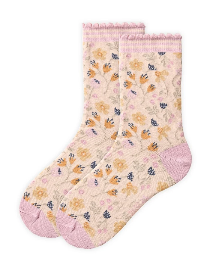 People Wear Organic Socken malve gemustert Gr. 31-33