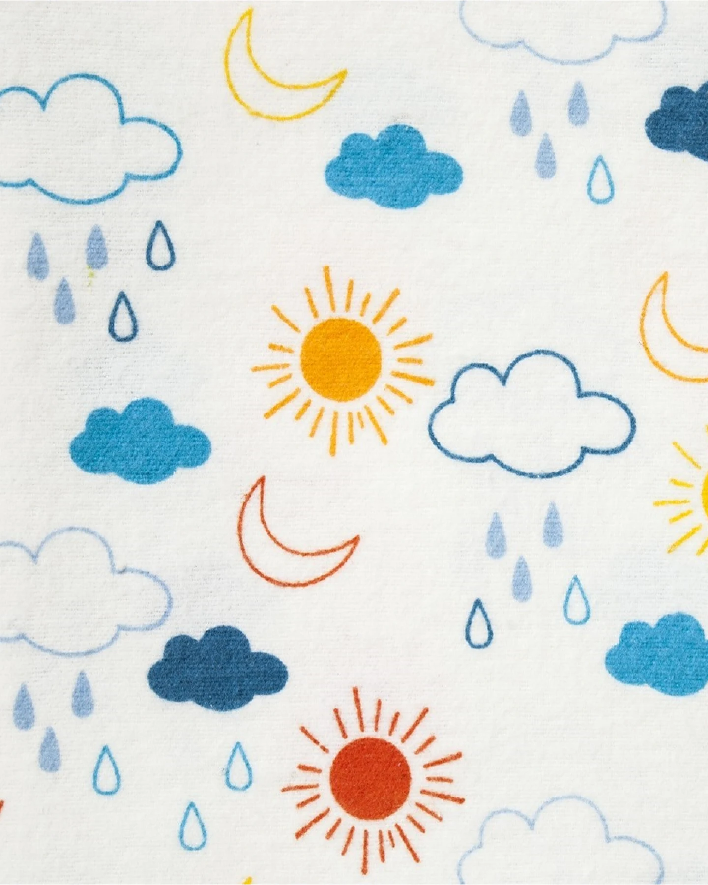 Moltontücher Bio Baumwolle 3er-Set, 40 x 40 cm Sonne und Wolken – Ansicht 2