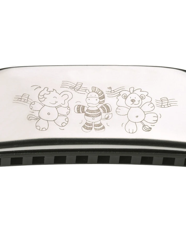 goki Kinder Mundharmonika aus Metall, 10 Töne Maße 10,5 cm x 3,5 x 2 cm