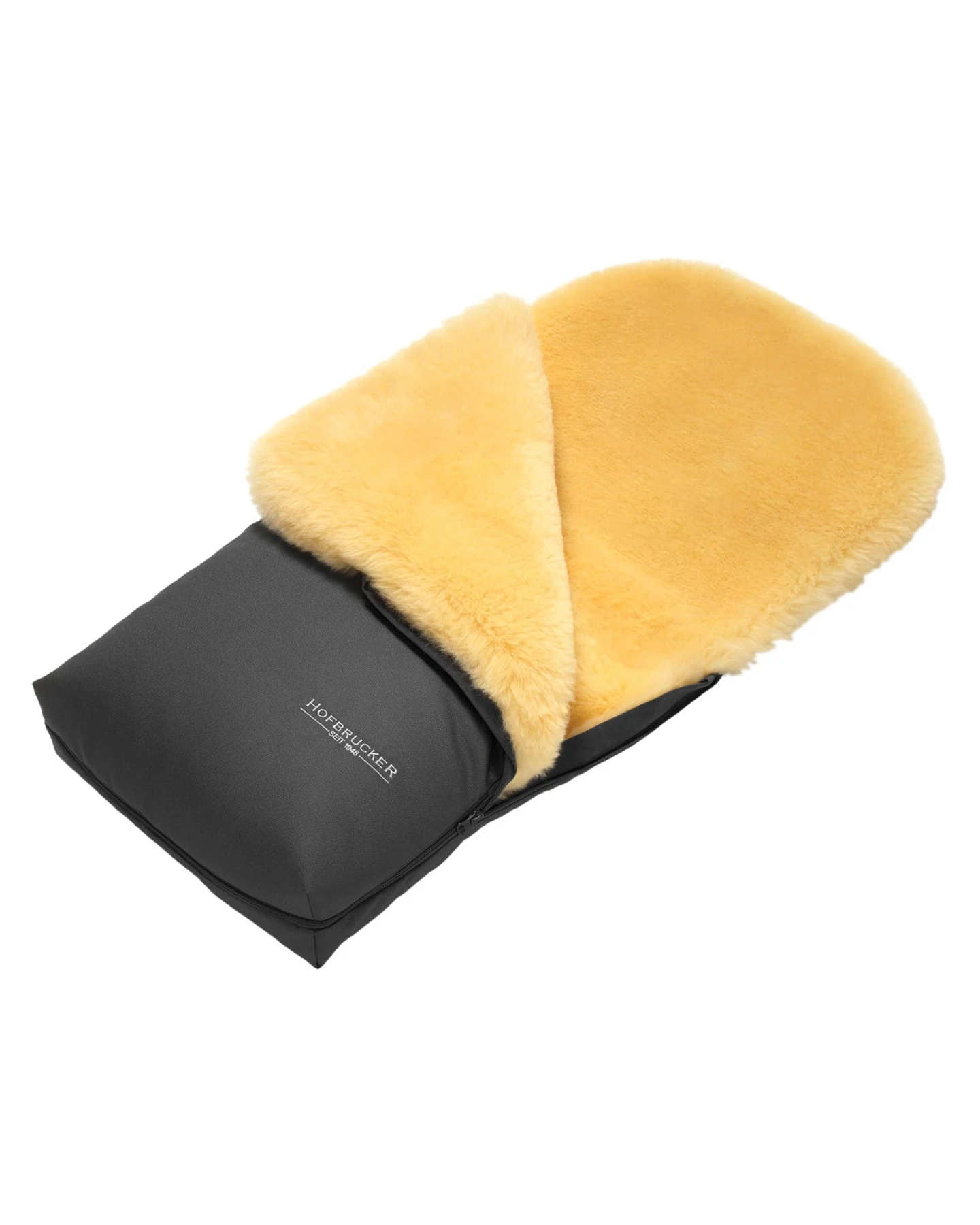 Hofbrucker Fußsack Kinderwagen Lammfell "Putzi" grau Maße 90 x 34 x 10 cm – Ansicht 2