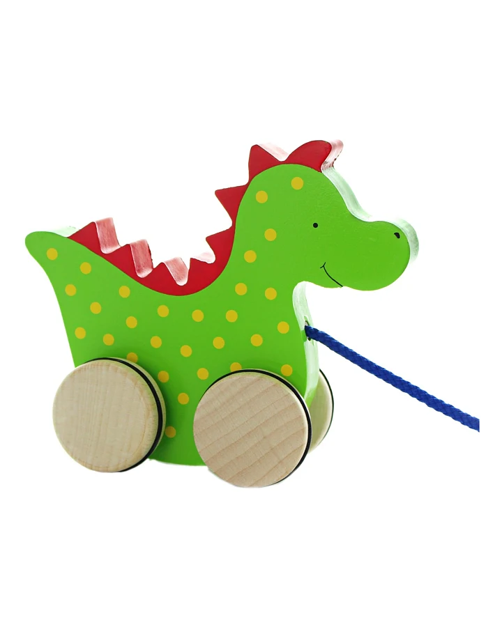 goki Nachziehtier Drache aus Holz 15,5 x 5,4 x 12,5 cm
