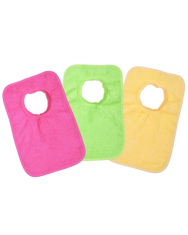 Lätzchen groß mit Schlupffunktion Bio Baumwolle 3er Set bunt pink Maße 30 x 45 cm