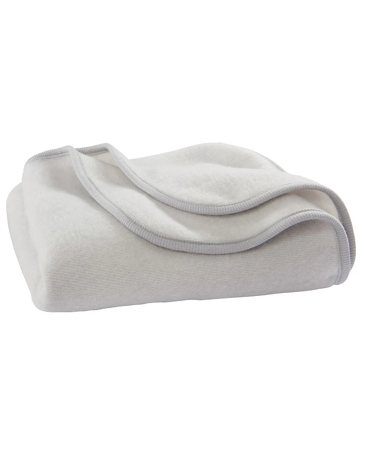 Cosilana Babydecke Wolle-Baumwolle Fleece grau Maße 75 x 100 cm
