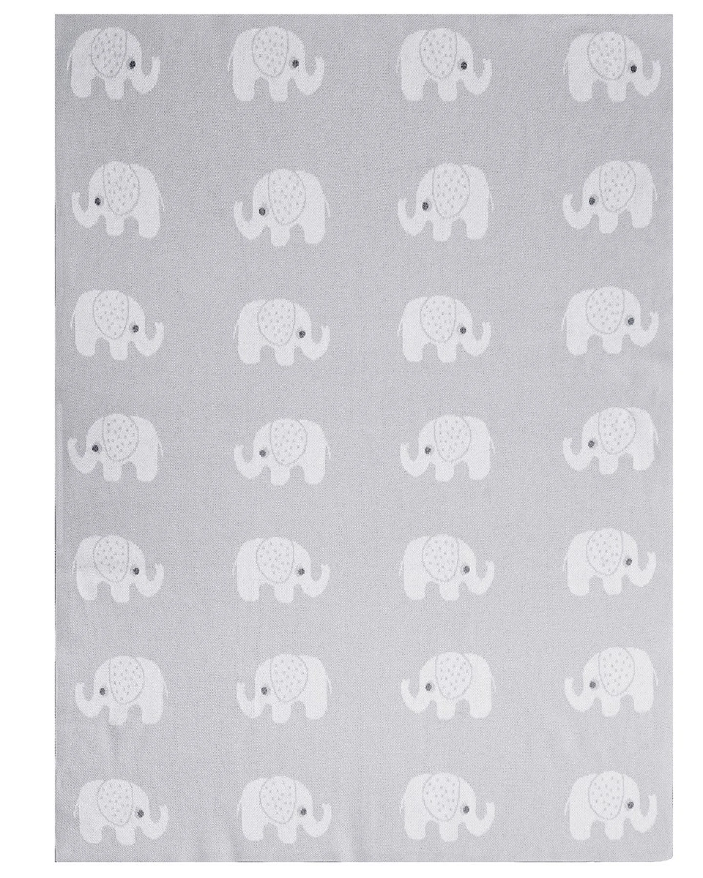 Babydecke Bio-Baumwolle, Elefanten grey Maße 80 x 100cm – Ansicht 2