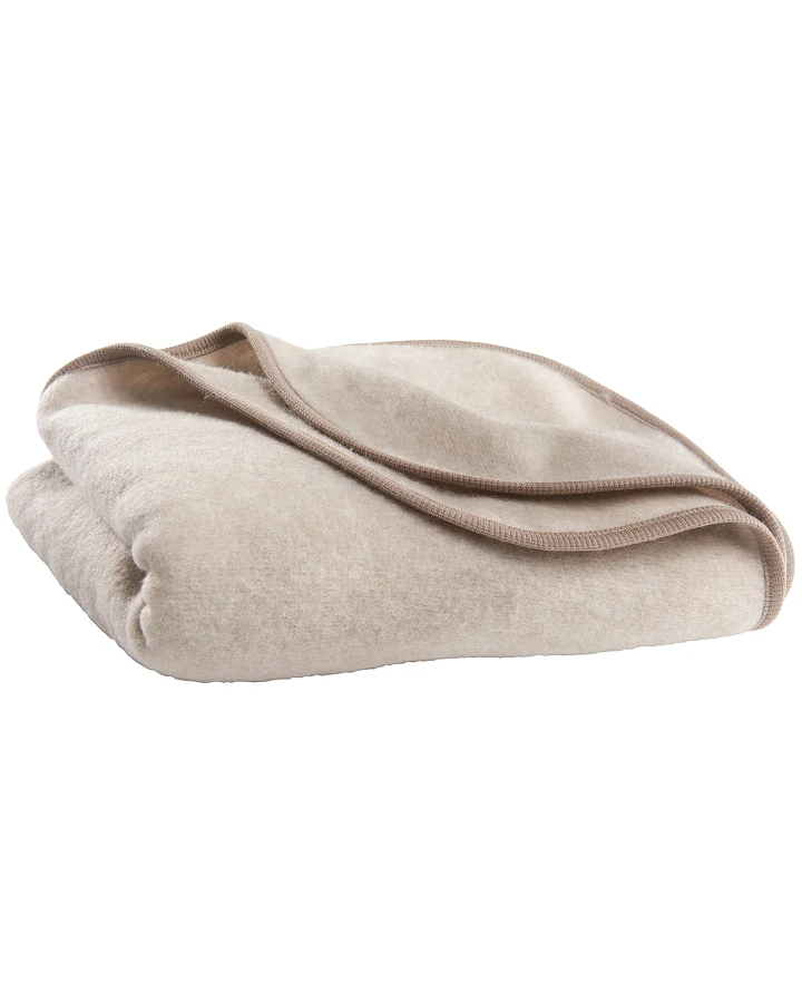 Cosilana Babydecke Wolle-Baumwolle Fleece latte macchiato Maße 75 x 100 cm