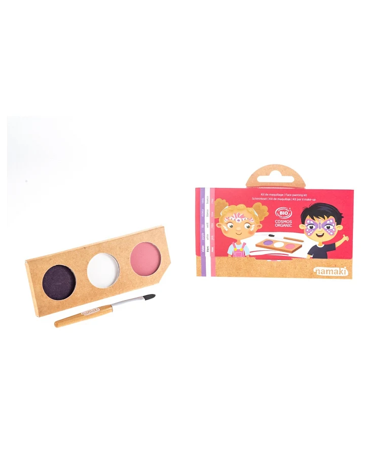 Kinder Bio Schminkset "Fee und Schmetterling" Farben: lila, weiß und rosa