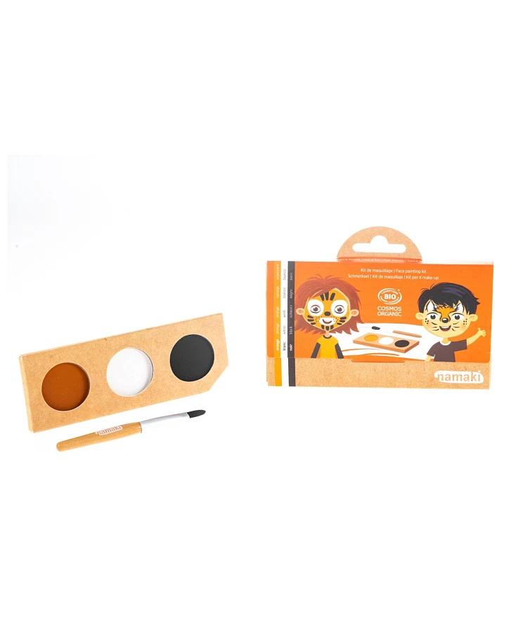 Kinder Bio Schminkset "Tiger und Fuchs" Farben: orange, weiß und schwarz