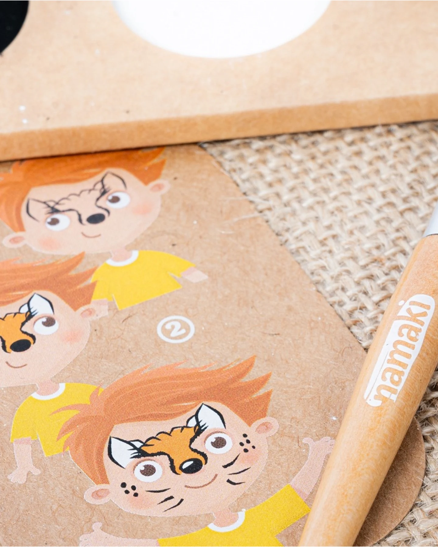 Kinder Bio Schminkset "Tiger und Fuchs" Farben: orange, weiß und schwarz – Ansicht 2