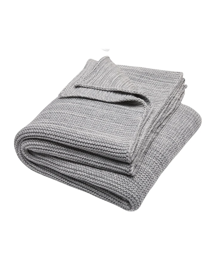 Kuscheldecke für Erwachsene Bio-Baumwolle light grey-ivory Maße 150 x 200 cm