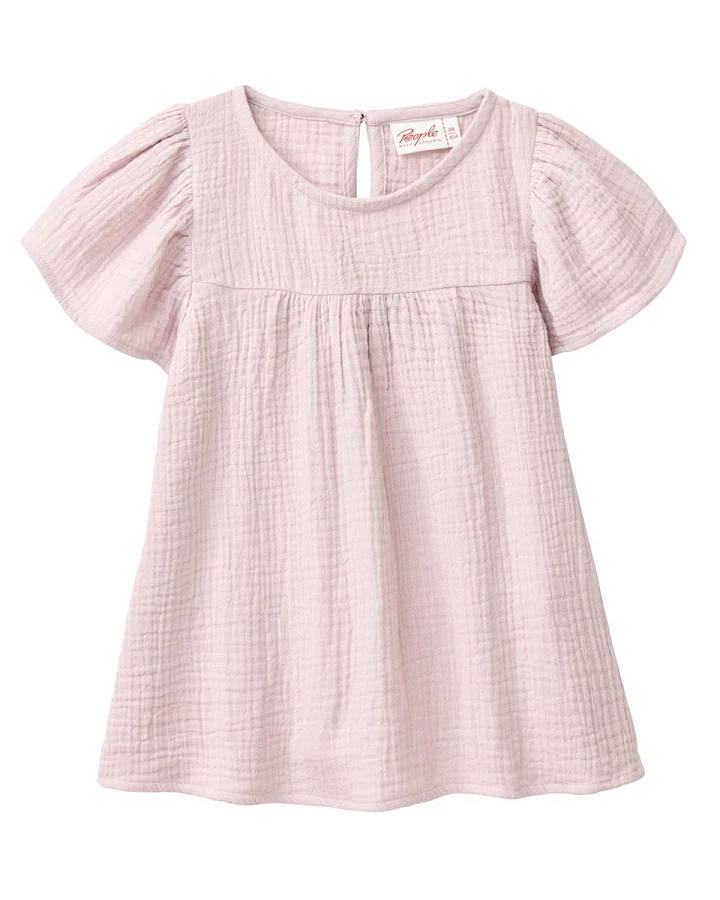 People Wear Organic Musselin-Bluse blass violett Gr. 110/116