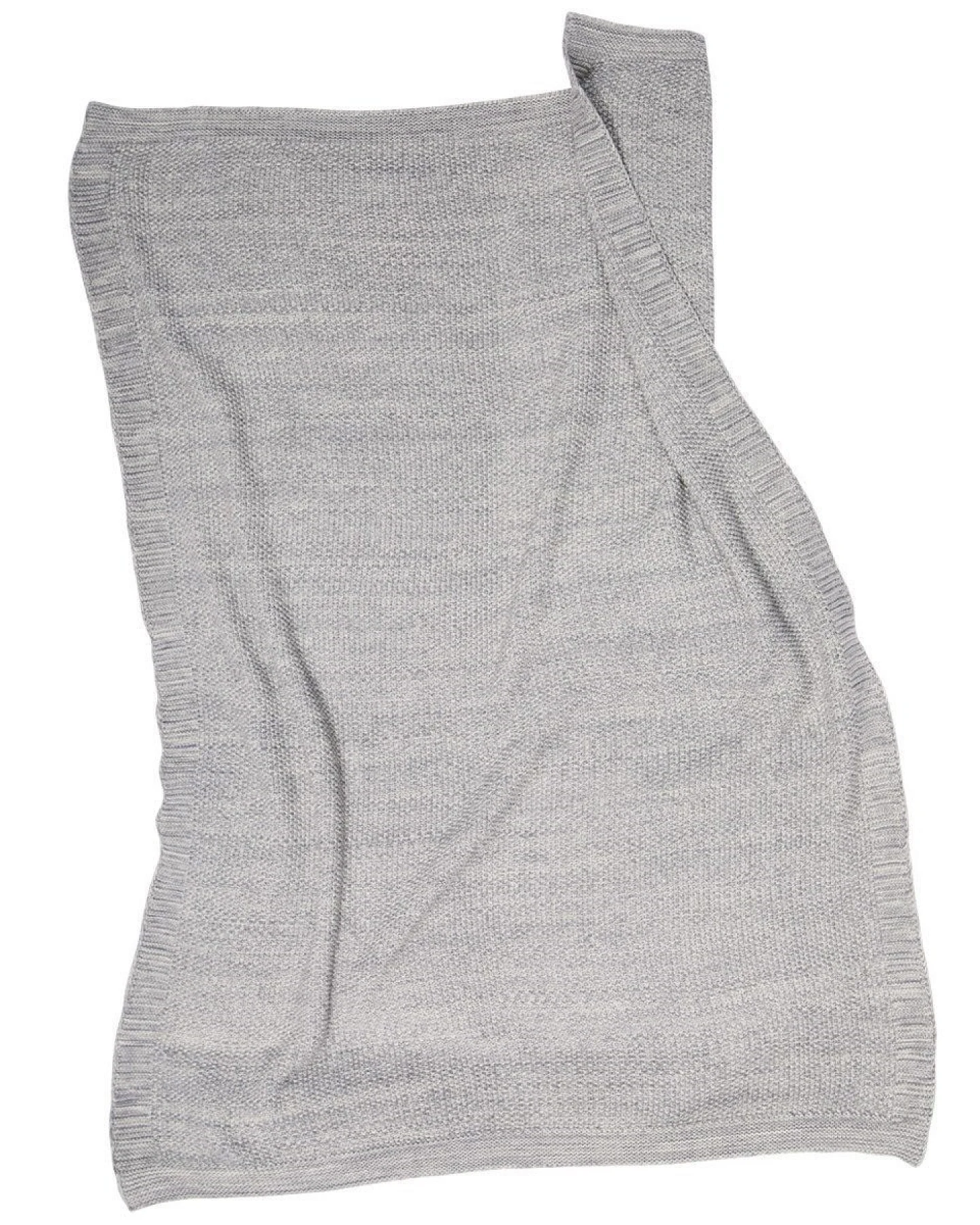 Babydecke Bio-Baumwolle Strick Qualität light grey natur Maße 80 x 95 cm – Ansicht 2